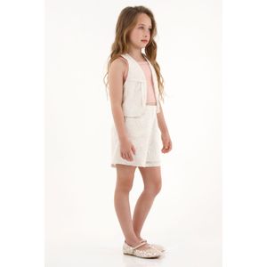 Bermuda crudo con pretina elástica para niña