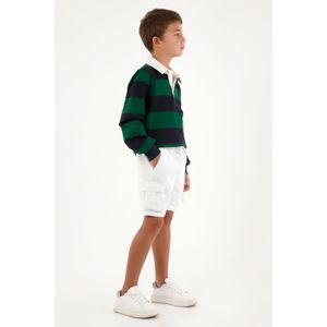 Bermuda blanca tipo cargo para niño