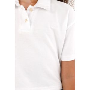 Camiseta tipo polo blanca para niña
