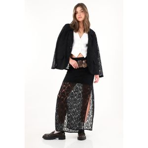 Blazer negro en encaje para mujer