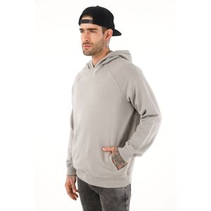 Buzo tipo hoodie gris con estampado para hombre