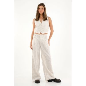 Pantalón Wide Leg tiro alto en lino 100% para mujer