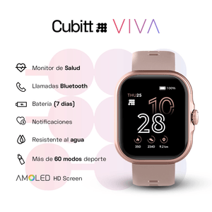 Smartwatch Reloj Inteligente Cubitt Viva 1.84 Pulg. Rose Gold