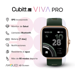 Smartwatch Reloj Inteligente Cubitt Viva Pro 1.78 Pulg. Forest Green