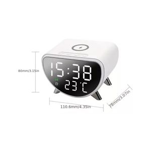 Reloj Despertador Con Base De Carga Inalambrica Tipo Espejo