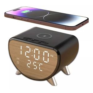 Reloj Despertador Con Base De Carga Inalambrica Tipo Espejo