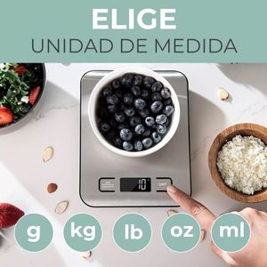 Balanza Gramera Bascula Digital Pesa Cocina Acero Inox 5 Kgs Acero inoxidable