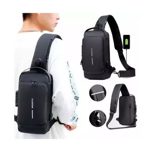 Bolso Antirobo Manos Libres Mini Morral Unisex Tipo Pechera Negro