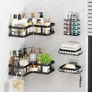 Estante Organizador Esquinero Para Ducha Pared De Baño 5 Piezas