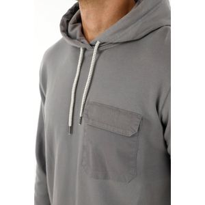 Buzo Hoodie de diseño cerrado gris para hombre