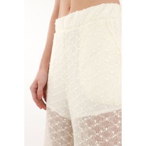 Pantalón Wide Leg crudo tejido para mujer