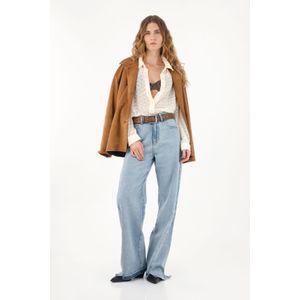 Camisa crudo en tela tejida para mujer