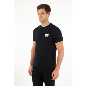 Camiseta negra Regular fit estampada para hombre
