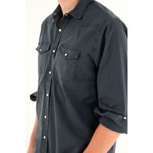 Camisa azul manga larga para hombre