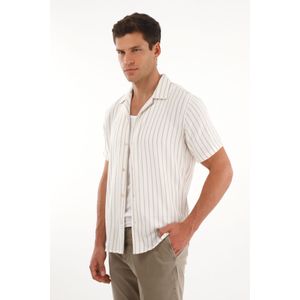 Camisa tipo bowling con diseño a rayas para hombre