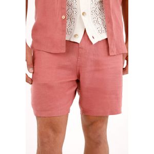 Bermuda Chino en 100% lino naranja para hombre