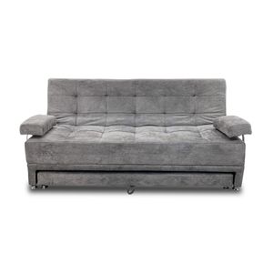 SOFA CAMA FERREIRA CON BRAZOS LINO GRIS OSCURO