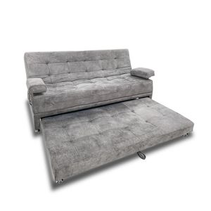 SOFA CAMA FERREIRA CON BRAZOS LINO GRIS OSCURO