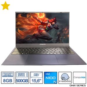 Computador Portátil Compumax 15,6 Pulgadas HD Onix Series - N100 - RAM 8GB - Disco SSD 500GB - Gris