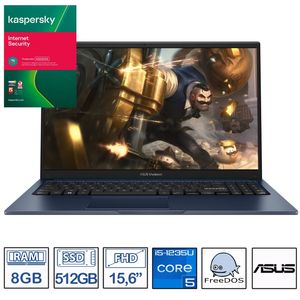 Computador Portátil ASUS Vivobook 15.6" Pulgadas X1504ZA - Intel Core i5 - RAM 8GB - Disco SSD 512 GB - Azul