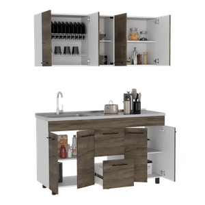 Cocina 150 Boston RTA Blanco + Bellota