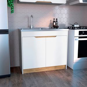 Mueble Inferior Cocina Soler 89X100 RTA Blanco Macadamia