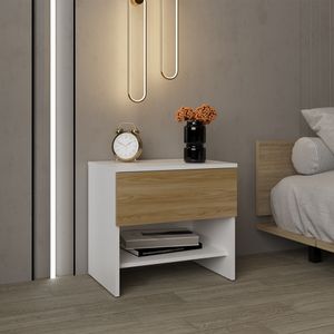 Mesa de noche Dasel 46X50X35 RTA Fresno Blanco