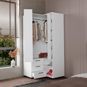 Closet Esquinero Toulouse 180X85X85 RTA Blanco ZF