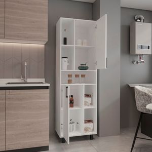 Mueble Alacena Bryce 190x60x39 RTA Blanco Mqz ZF
