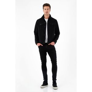 Chaqueta negra de jean para hombre