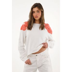 Buzo largo crudo con hombreras para mujer
