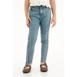 Jean Jegging azul de bota asimétrica para niña
