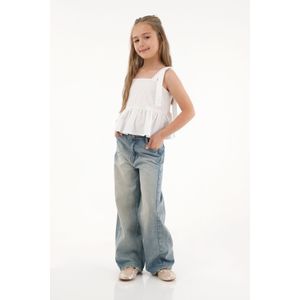 Jean Wide Leg tono azul medio para niña