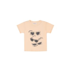 Camiseta amarilla con estampado de gafas para niña