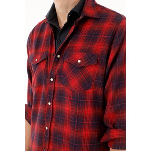 Camisa leñadora a cuadros roja para hombre