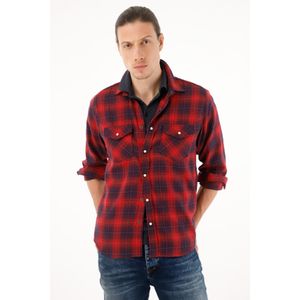 Camisa leñadora a cuadros roja para hombre