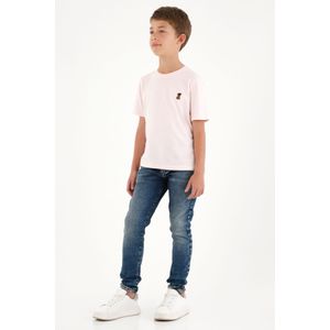Camiseta con bordado localizado rosada para niño