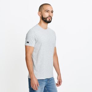 Camiseta Slim Manga Corta Color Gris jaspe medio Para Hombre