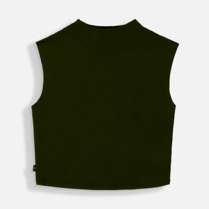 Camiseta Manga Sisa Color Verde Militar Para Mujer