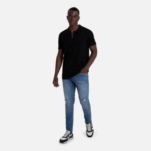 Polo Manga Corta Color Negro Para Hombre