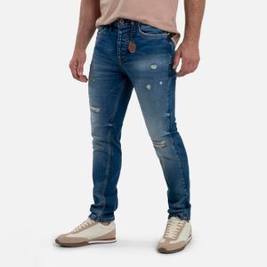 Jean Slim Color Azul Medio Para Hombre
