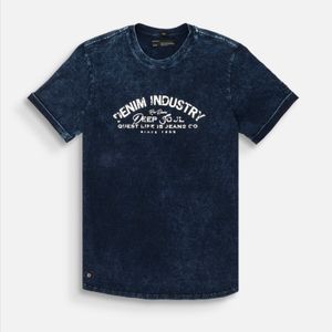 Camiseta Manga Corta Color Azul Oscuro Indigo Para Hombre