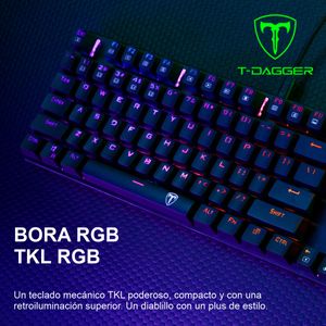 Teclado Gamer Mecánico TKL T-Dagger T-TGK315 Bora RGB Switch Blue