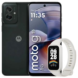 Celular Motorola Moto G55 5G 256GB /8GB Blk + Band 9 Active Wht