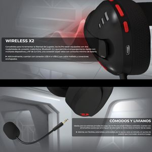 Redragon H848 Ire Pro Diadema Gamer 2.4ghz Bt 3.5mm Pc Ps5
