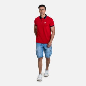 Polo Manga Corta Color Rojo Para Hombre