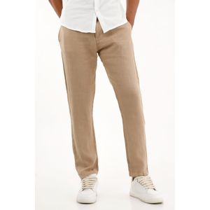 Pantalón tipo chino crudo en lino 100% para hombre