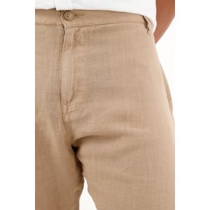 Pantalón tipo chino crudo en lino 100% para hombre