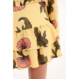 Falda corta con estampado de flores para mujer