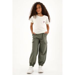 Pantalón jogger con bolsillos cargo verde para niña